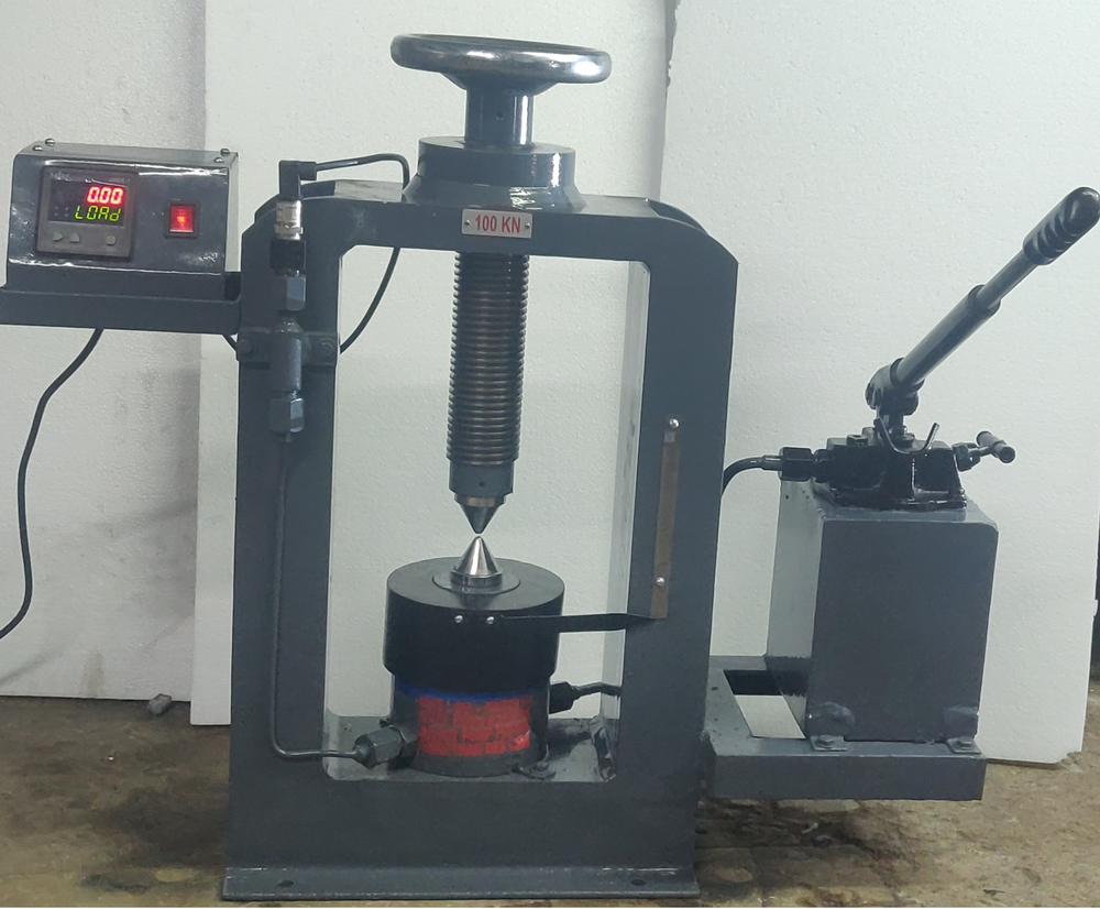 Stainless Steel Point Load Index Tester - Hand Operator Digital Type (100 KN), For Rock Testing