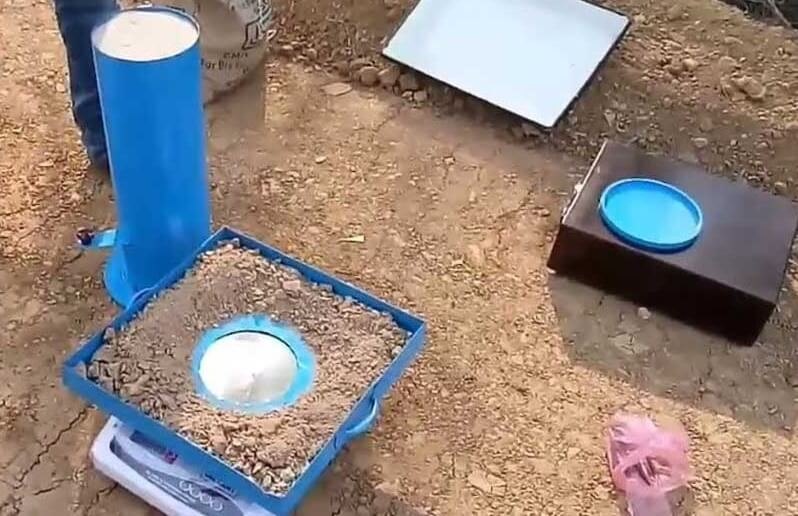 Determination Of Field Density By Sand Replacement Method.