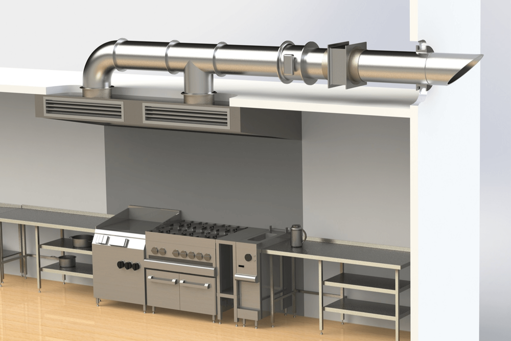 Galvanized Iron Industrial Kitchen Ventilation System