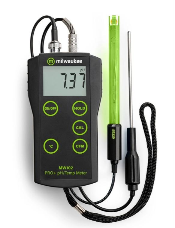 Milwaukee MW102 PRO+ 2-in-1 pH and Temperature Meter with ATC
