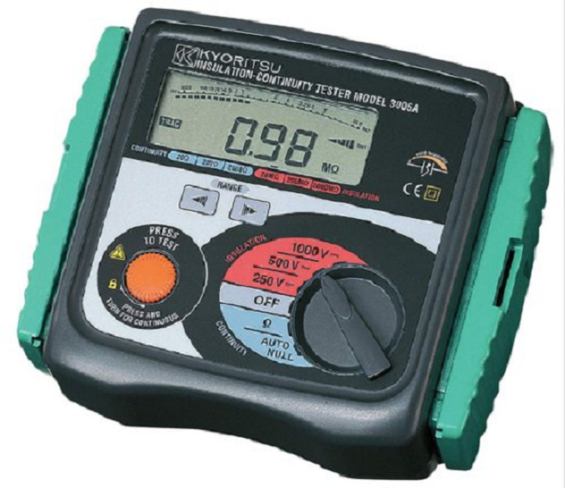 0m Ohms/200m Ohms/2000mohms Green 3005A Digital Insulation / Continuity Testers, Kyoritsu