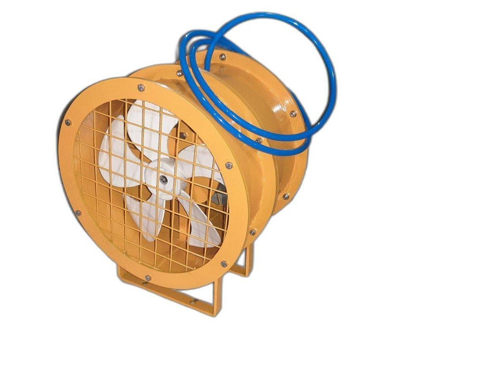 Four Bladed Axial Flow Type Explosion Proof Pneumatic Fan, Size: 280 mm, 1.7 HP