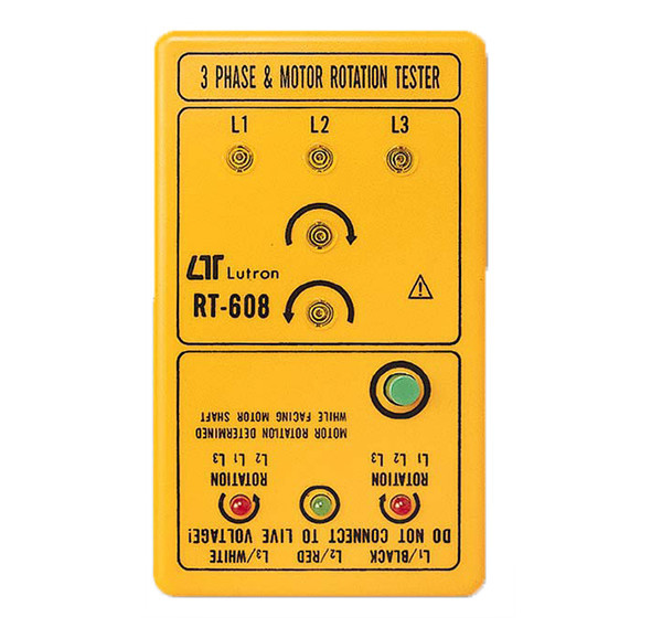 RT 608 Lutron Motor Checker 3 Phase Rotation Tester, 7 mA