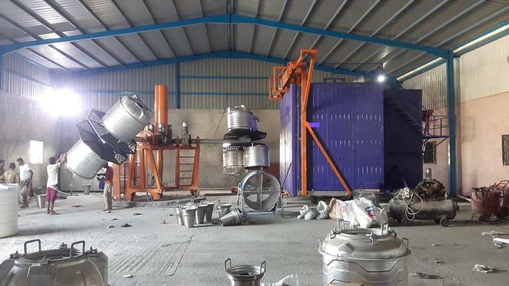Mlid Steel Independent 3 Arm Bi-Axial Rotomoulding Machine, 30 hp, Capacity: 500 Ltr To 5000 Ltr