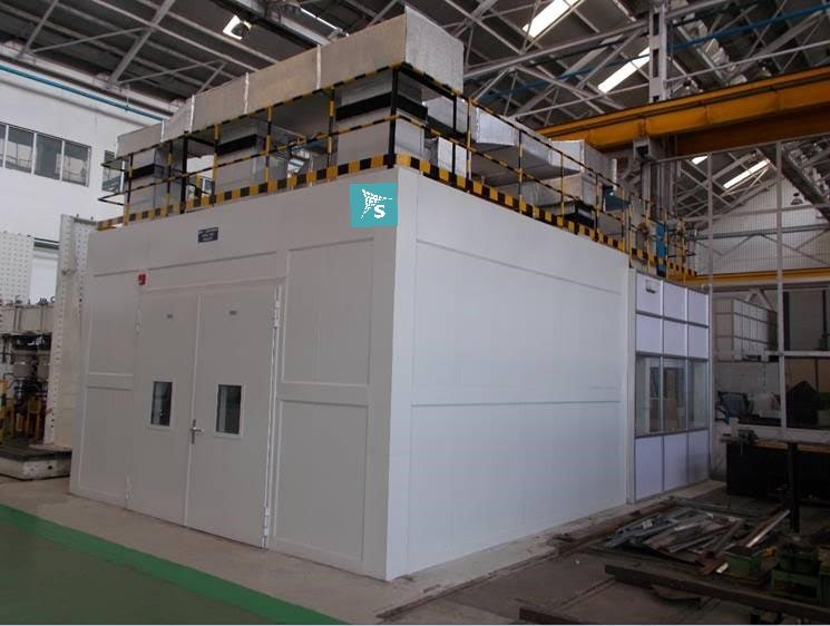 Rockwool Insulated PPGI Sheets Noise Testing Booth, For Industrial
