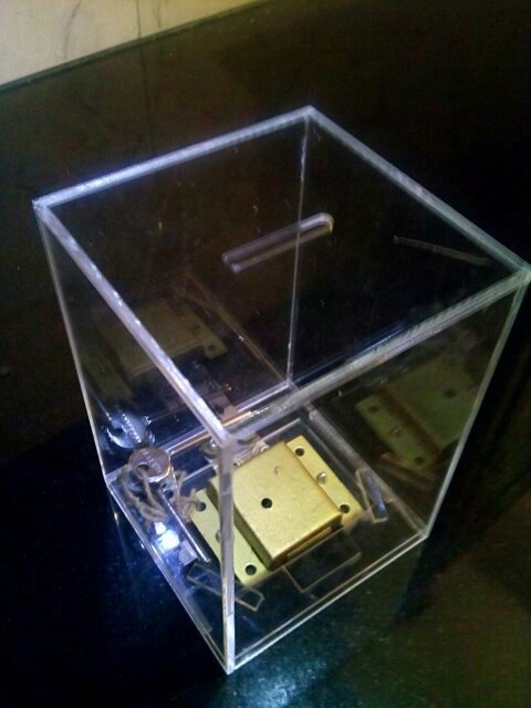 White Acrylic Small Charity Collection Box