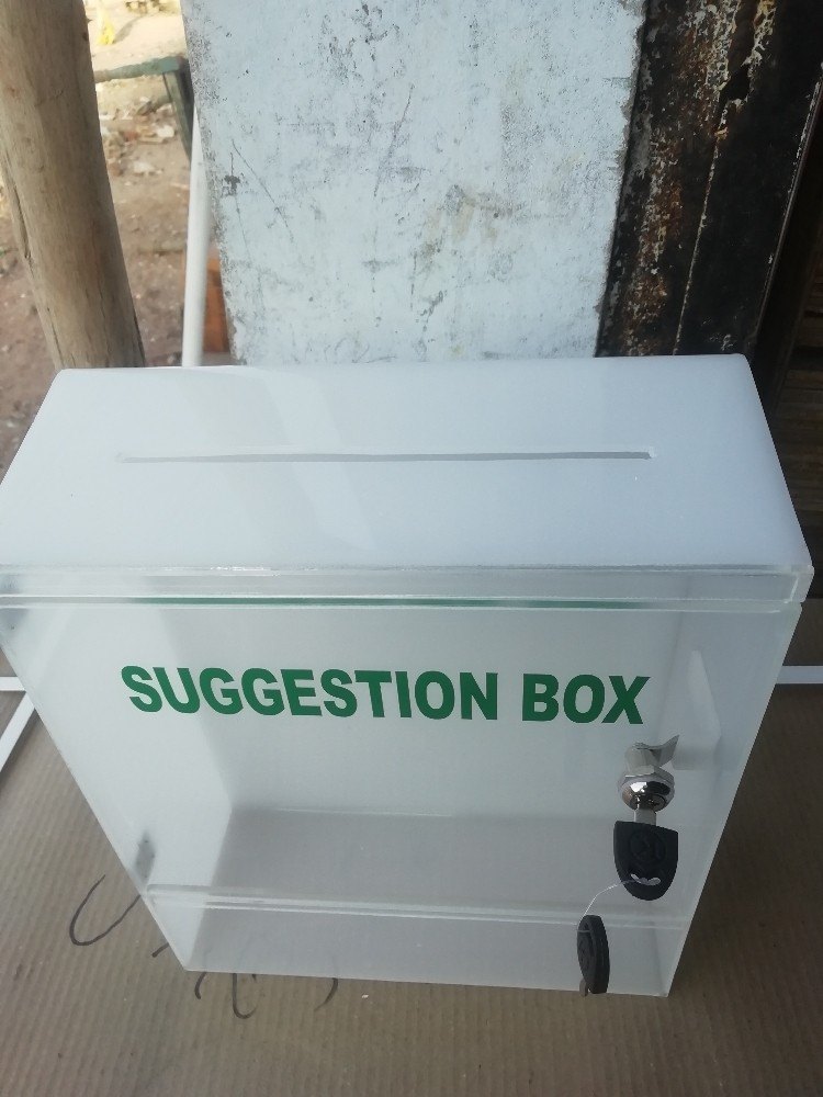 White Acrelic Acrylic Suggestion Box, 4 Mm