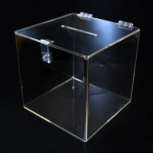 Transparent Acrylic Cheque Drop Box, Rectangular