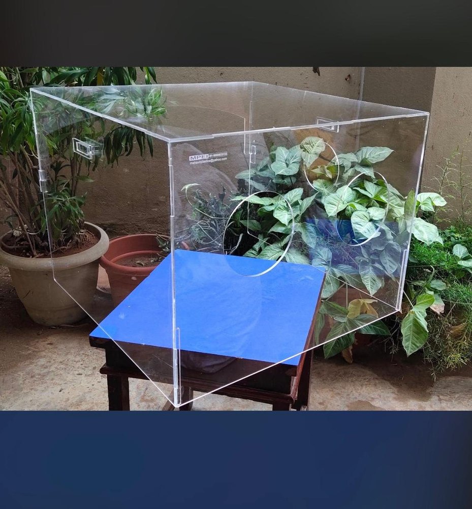Transparent COVID 19 Acrylic Box, Square