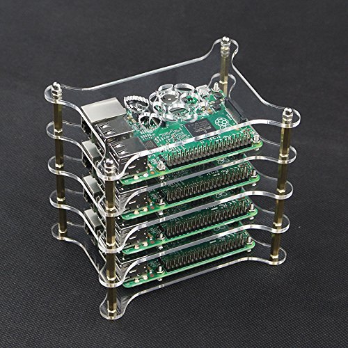 4-Layer Transparent Acrylic Case Clear Shell Enclosure Logo for Raspberry Pi 2 Model B & Plus DIY