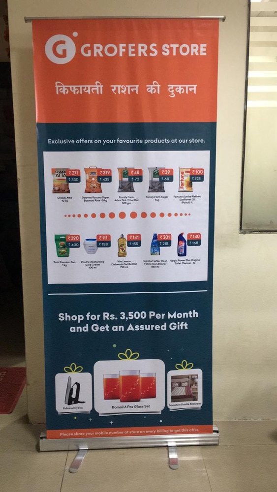 Multicolor PVC Banner Stand, For Advertising, Size: 2.5 X 6 Inch