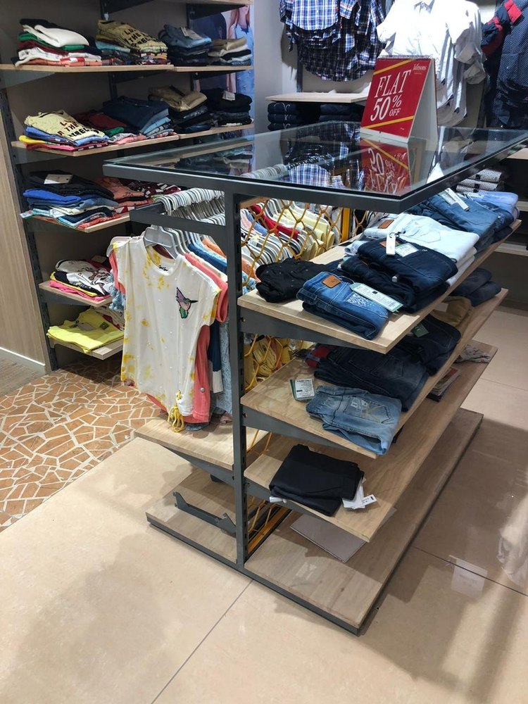 Glass, SS Garment Display Center Table