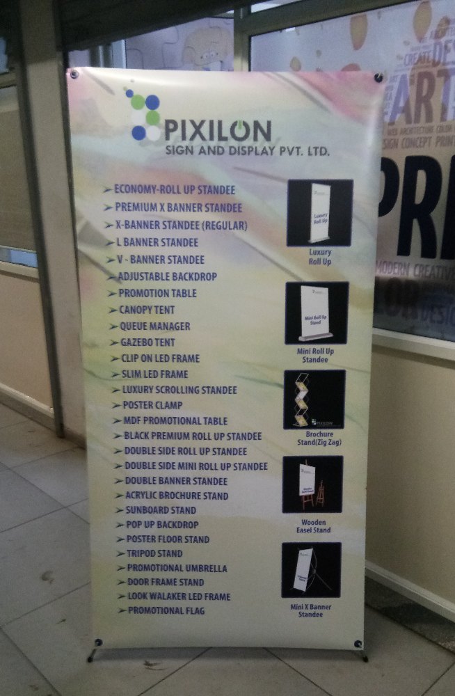 Grey Plain PREMIUM X BANNER STANDEE, For Indoor Advertisement, Size: 2\'x5\', 3\'x6\'