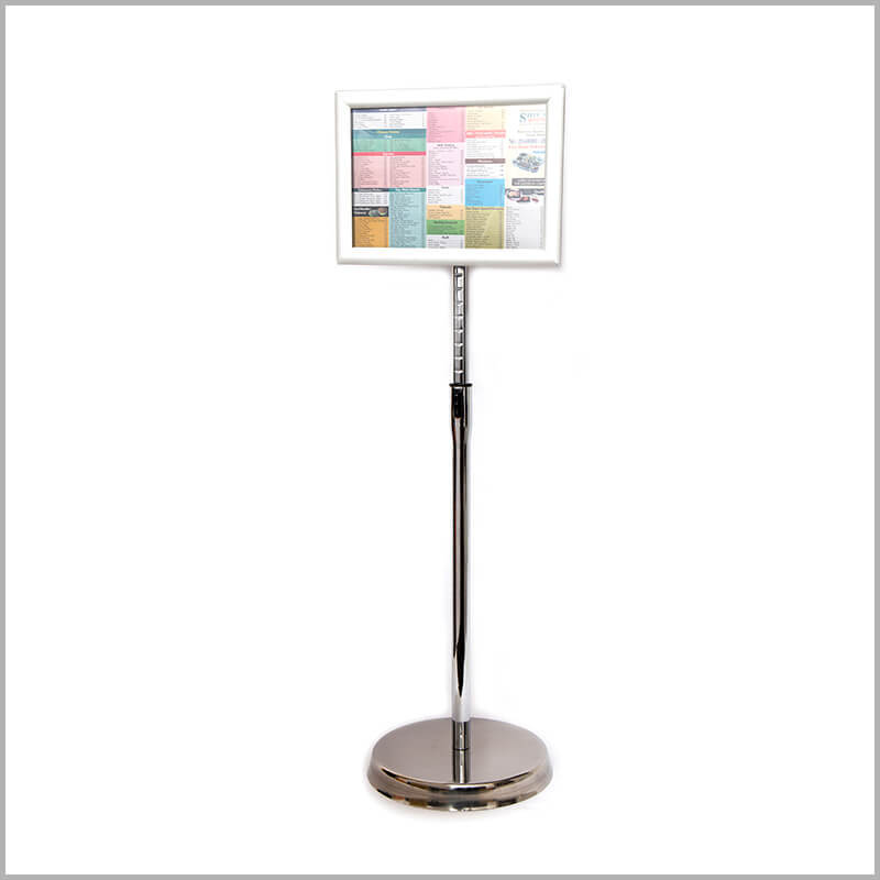 Indoor SS Telescopic Floor Poster Stand, For Hospitals