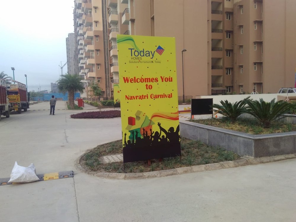 DOTS Wooden Advertising Standee