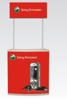 White Promotional Booth, For Business Promotion And Sim Card And Brochure Distribution