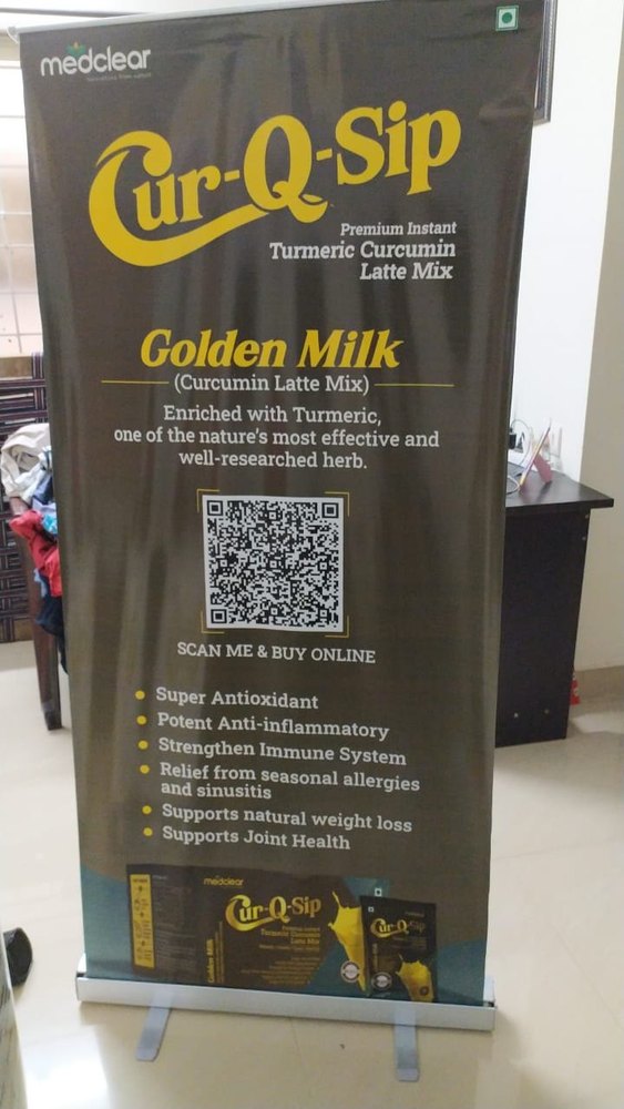 Silver Aluminium Roll Up Banner Stands, For Promotional