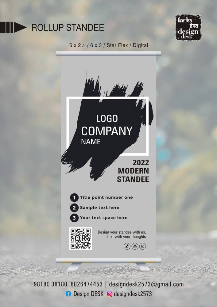 Silver Flex/Digital Printed Roll Up Standee, For Advertising, Size: 6x21/2 / 6x3