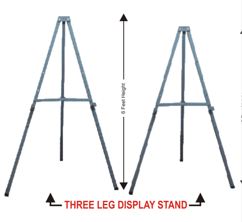 Metal Silver NE Three Legged Display Stand, For Advertisement