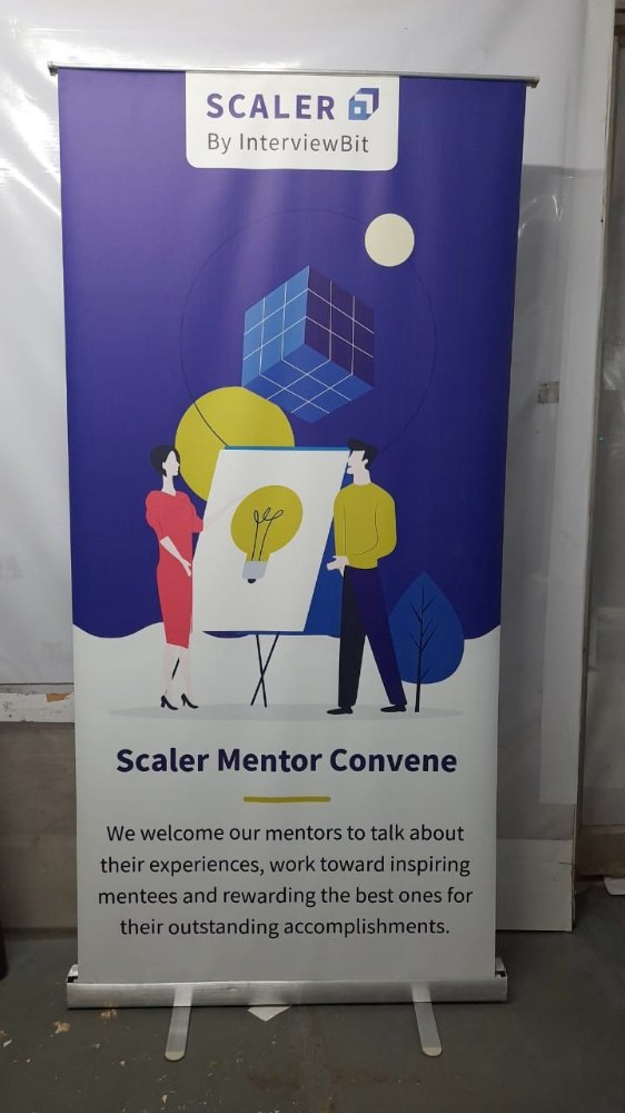 Retractable Roll Up Banner Stand, For Promotional, Size: 33 (w) X 77 (h)