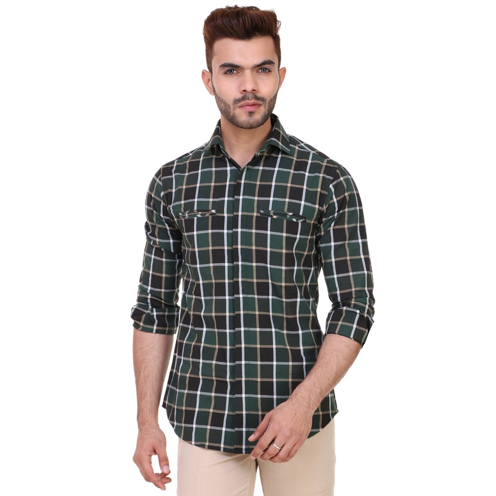Green Checks Executive Shirts