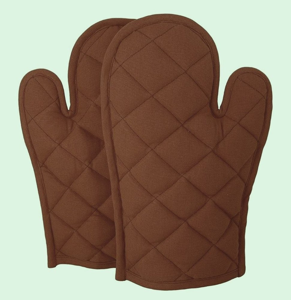 Plain Dyed Unisex Quilted Kitchen Oven Mitt, For Multi, Set Of Two