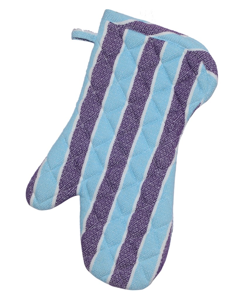 Blue Cotton Oven Mitten