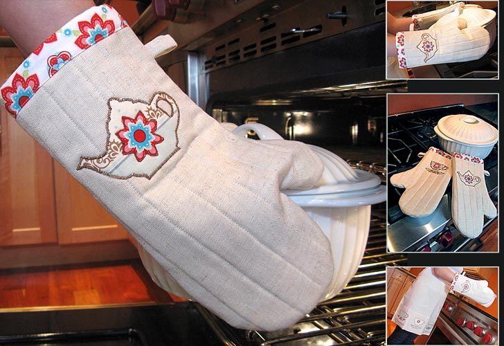 Printed Unisex Kitchen Mitts, For Restaurants