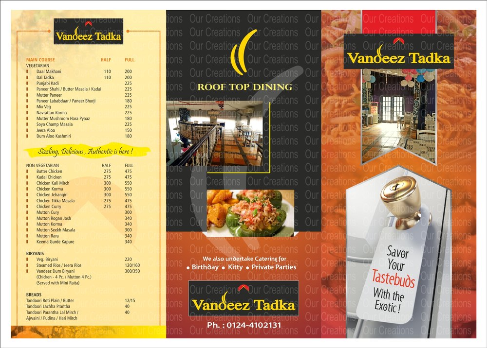 Food Menu Card Designing