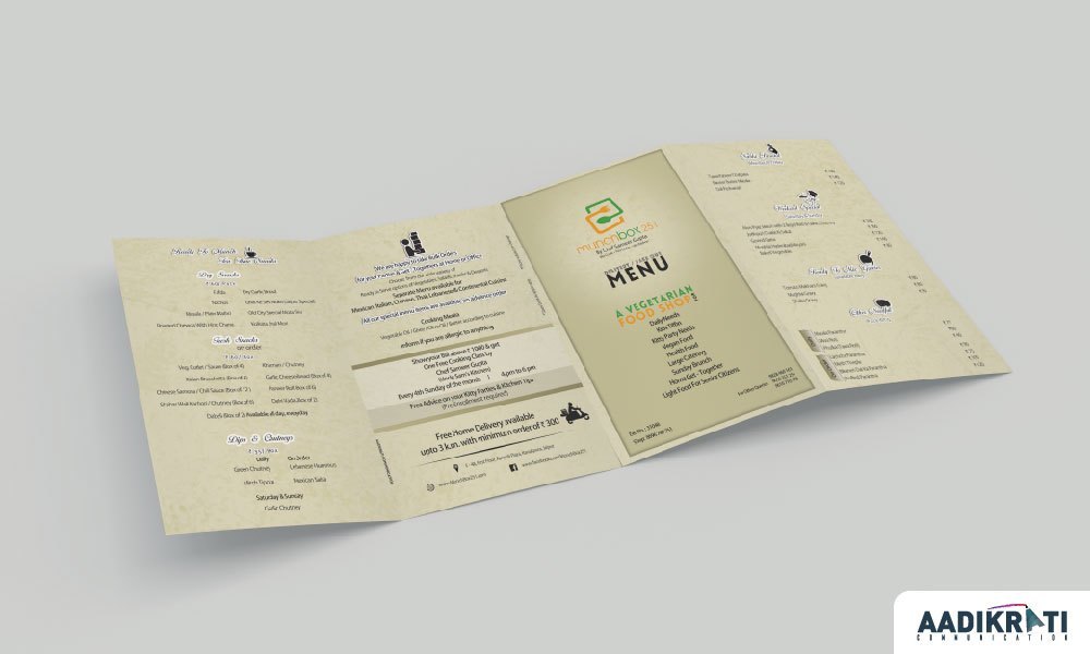 Menu Card Designing Services