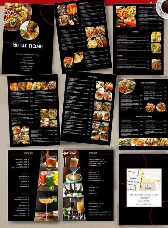 2 Days Food Menu Card Design