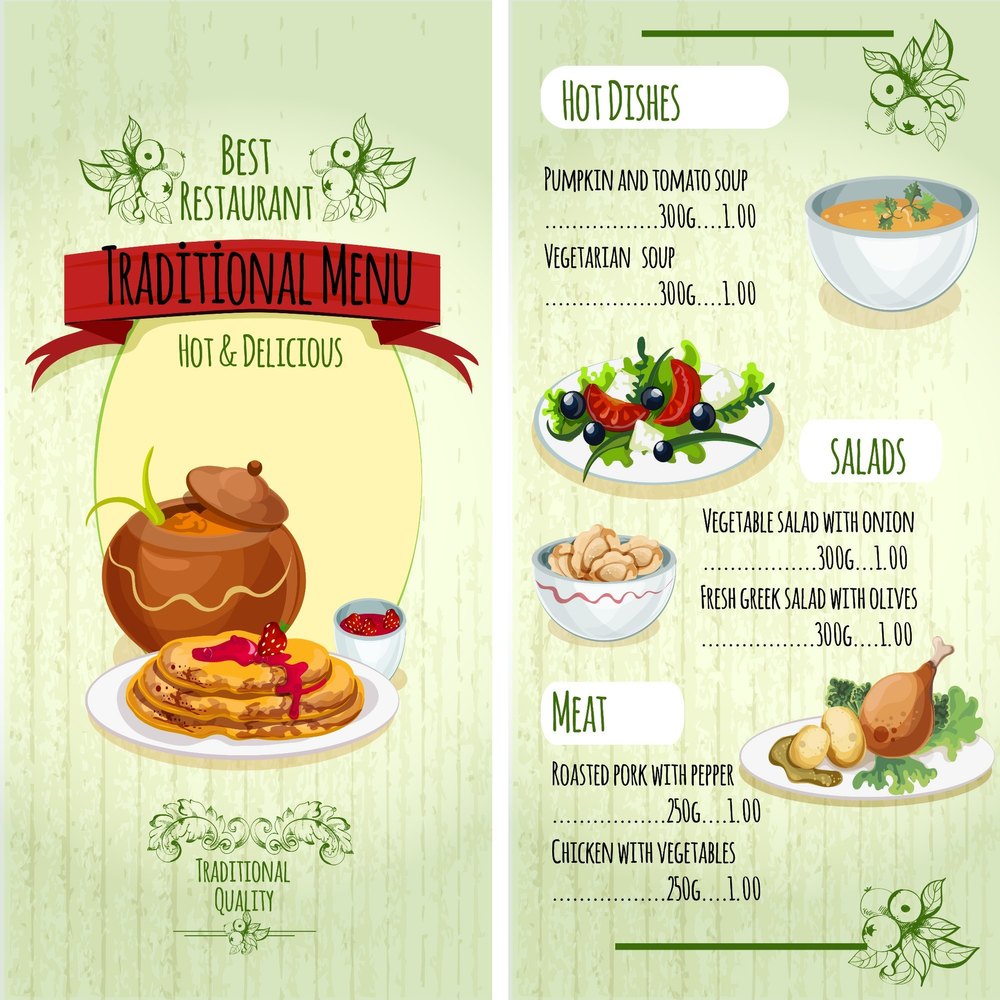Brochure Hotel Menu Card Designing Service