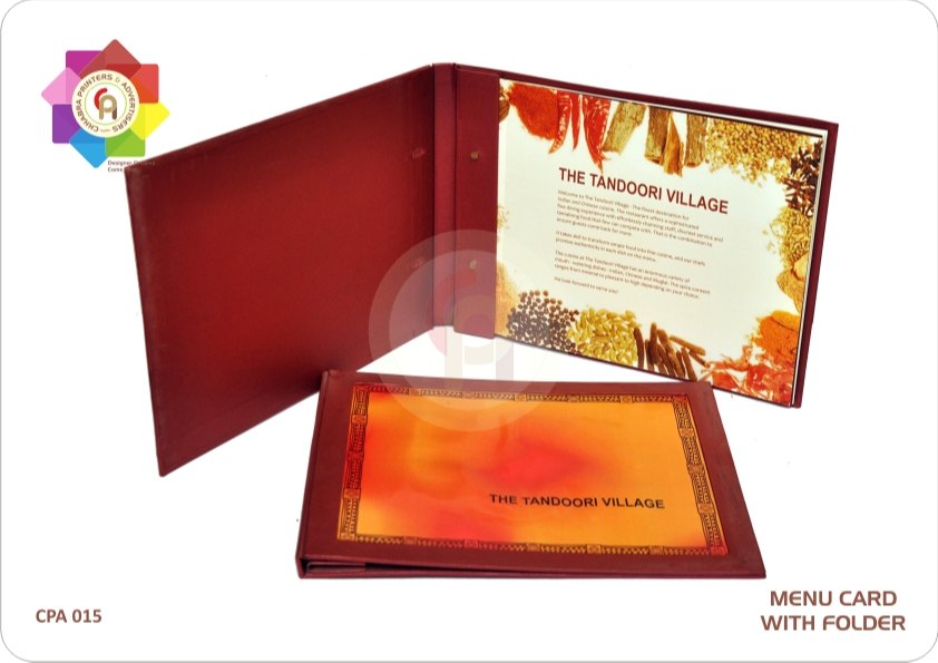 Home Delivery Paper Menu Cards With Folder Printing Services, Extra