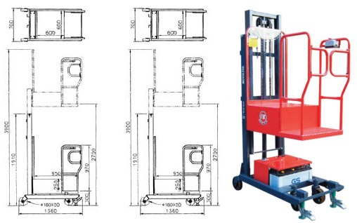 Semi-Powered Order Picker Stacker (200KG), For Industrial