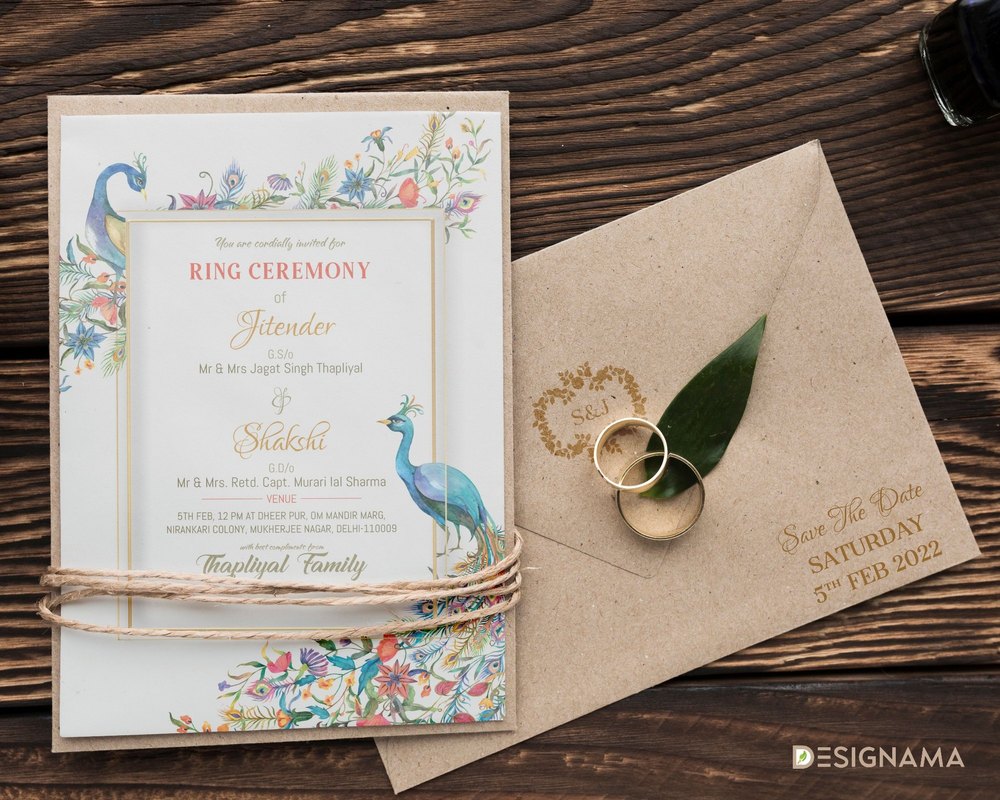 Ring Ceremony E Invitation Cards Design Services, 2 Leaflet