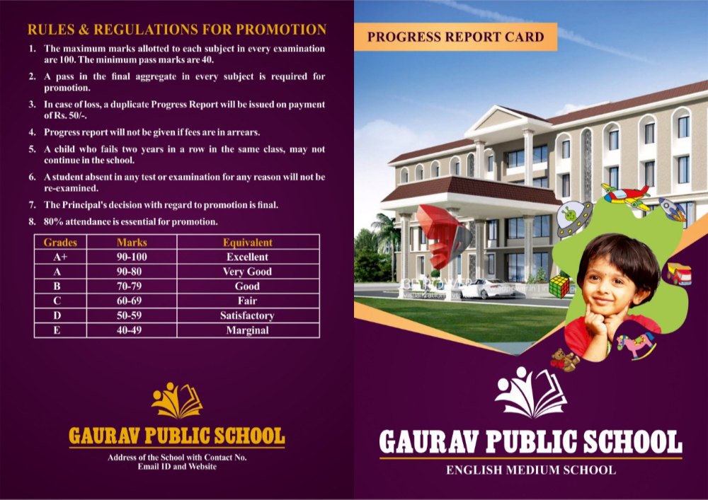 130 Gsm Art Paper Report Card Designing and Printing Service