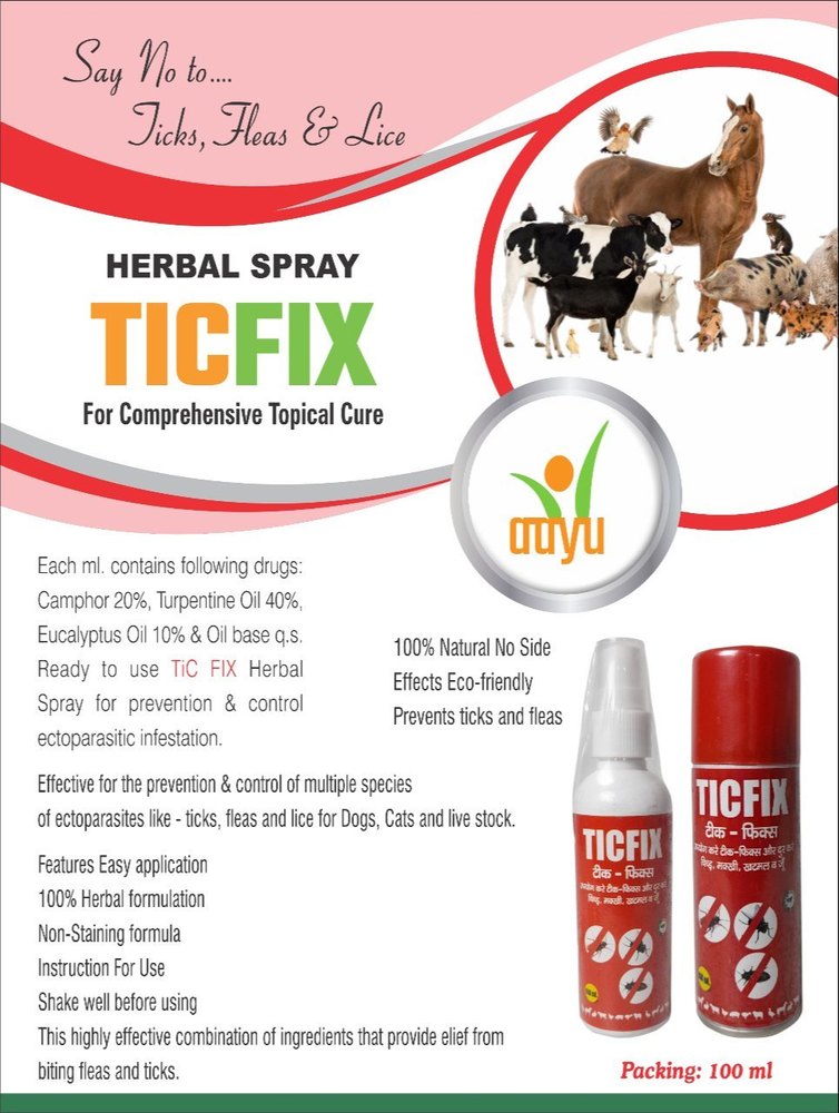 Tickfix Flea & Tick Solution, Packaging Type: Mist Bottle, Packaging Size: 100 Ml