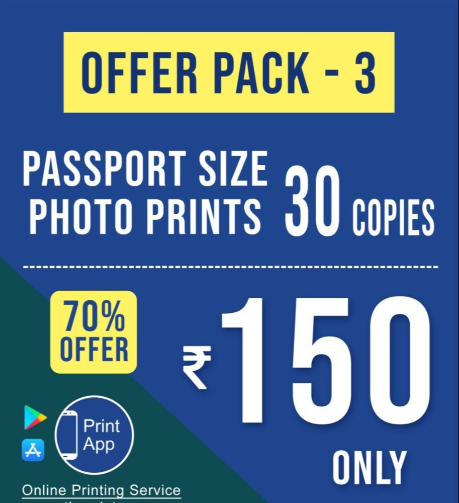 7 Working Days Offer Pack - 3 Passport Size Photo