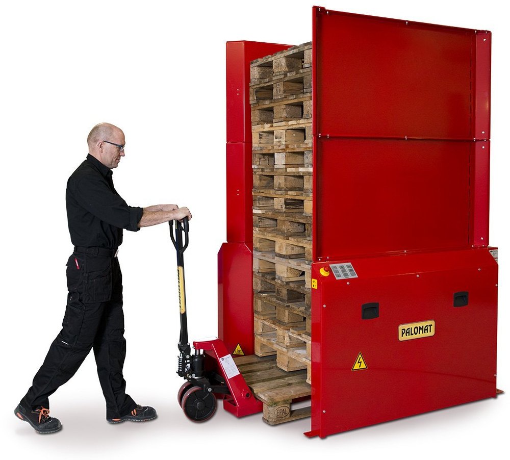 Counter Balance Stacker Mild Steel Automatic Pallet Dispenser, For Material Handling