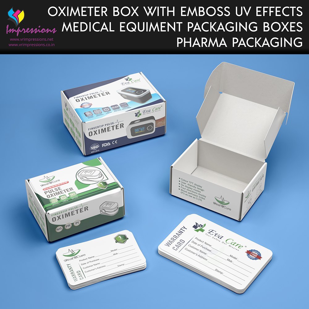 Rectangular Custom Printed Oximeter Packaging Boxes, Weight Holding Capacity (kg): <2 Kg