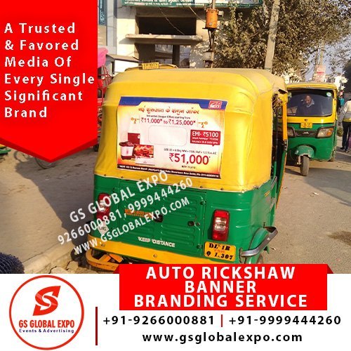 Auto Rickshaw Banner Branding Service, Mode Of Advertising: Offline
