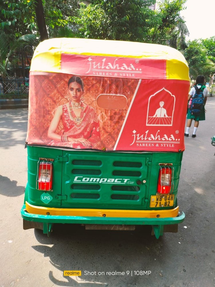Rexine Auto rickshaw Branding Printing Service, Mode Of Advertising: OOH