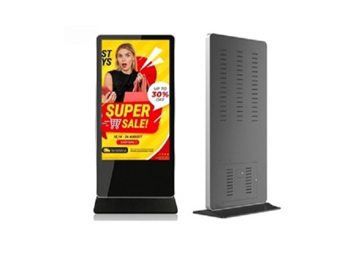 Stainless Steel Rectangle 75 Inch Vertical Signage Led TV