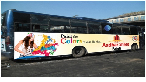 Vinyl pasting media With Installation And Printing Bus Branding, Mode Of Advertisement: Transit Media