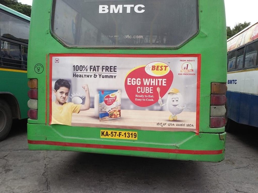 Outdoor Mild Steel Bus Ads Service, Mode Of Advertisement: Transit Media, 150 sq ft