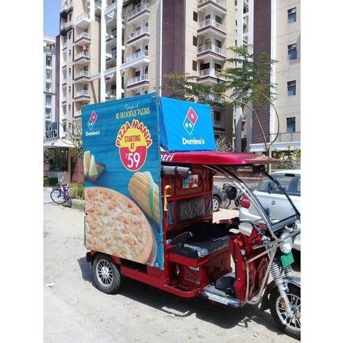 Outdoor Advertising Flex Advertisement E Rickshaw