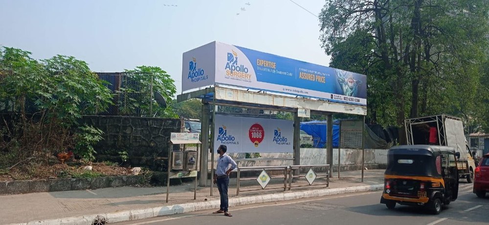 Mild Steel Banner Mumbai Bus Shelter Advertisement