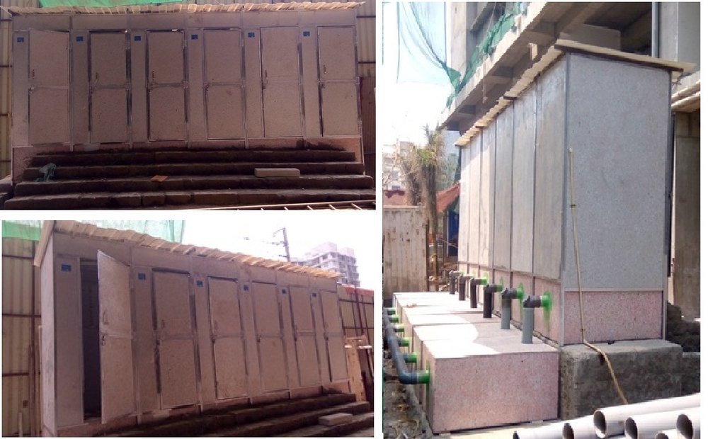 Rectangular Community Public Bio Toilets