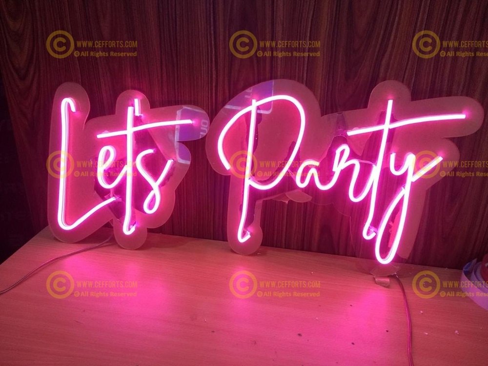 Multicolor Acrylic Neon Sign Advertising Services, For Indoor And Outdoor