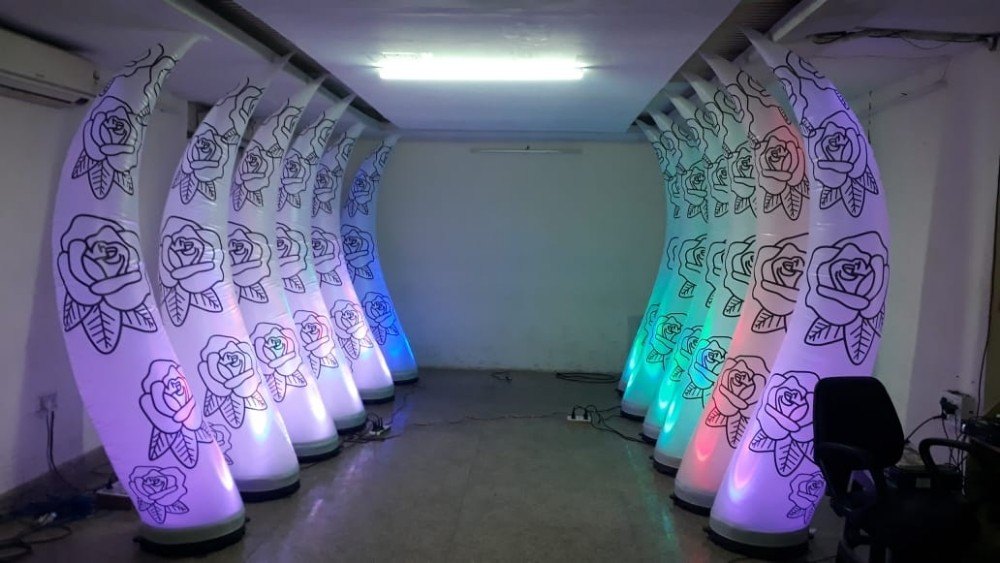 Yash Enterprises Nylon Fabric 210 Cloth Led Light Inflatable Pillar, Colour White, Size: 12 Feet Height